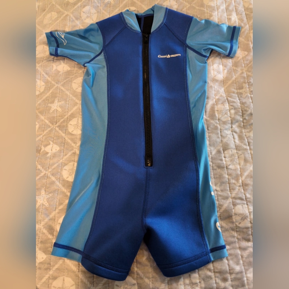 Cressi Boy's Swimsuit One-piece Shorty Kids Youth Large Blue Wetsuit